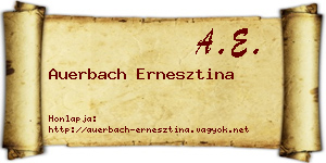 Auerbach Ernesztina névjegykártya